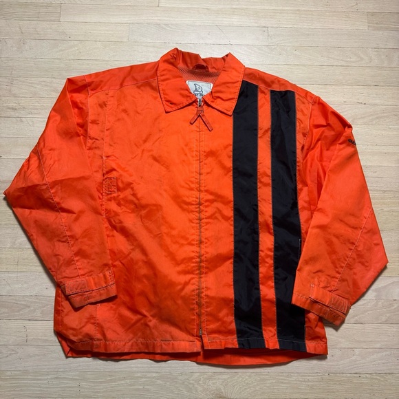 great bear Other - Vintage 90s Great Bear Orange Black Stripe Windbreaker Jacket Mens M Retro